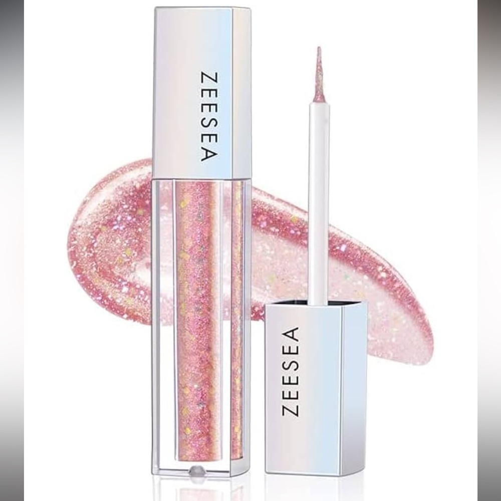 zeesea Glitter Galaxy Liquid Eyeshadow Dazzling Shimmer 12 Peachy Soda Pink NEW